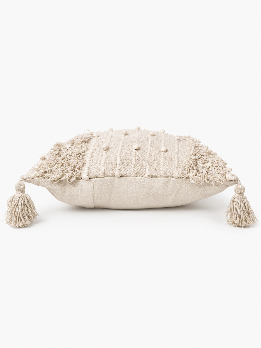 Boho Cushion Cover – Oat Milk Tufted