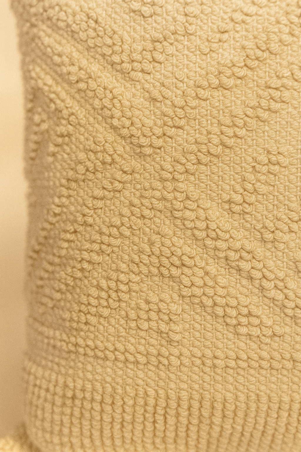 Boho Cushion Cover – Self Woven Pattern in Almond