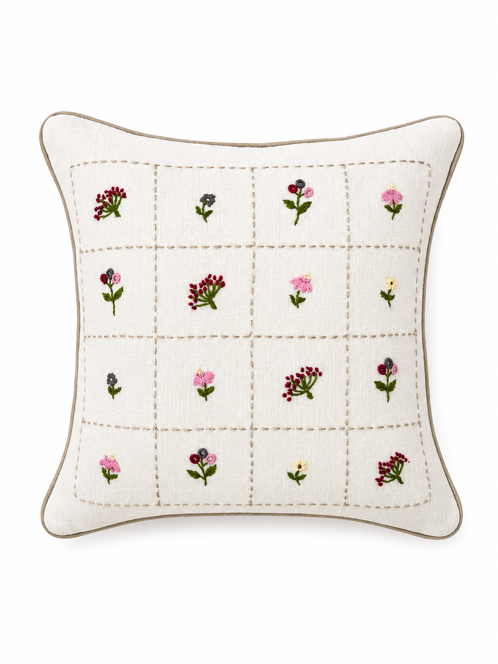 White Meadow Cushion Cover