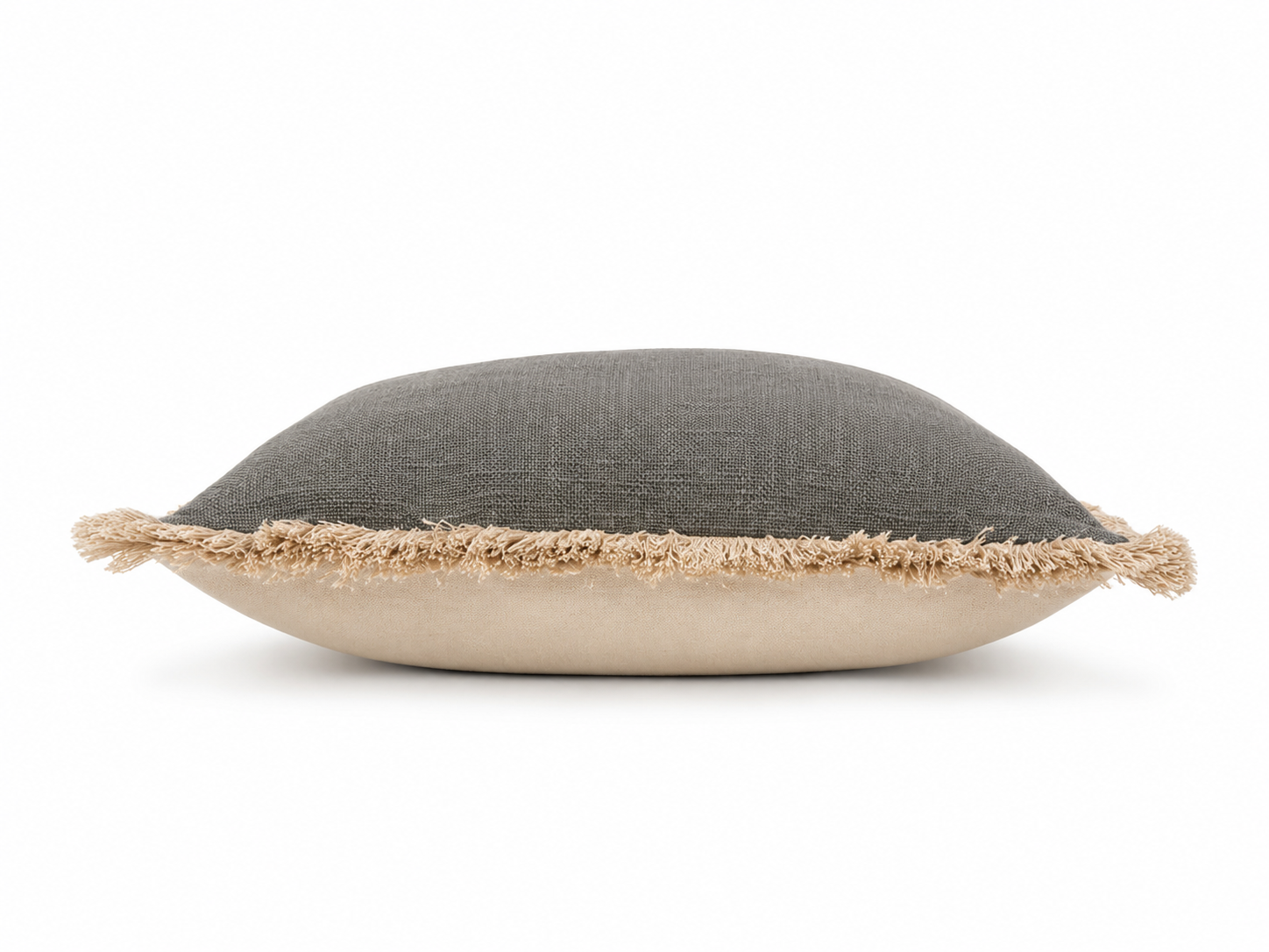 Boho Cushion Cover – Earl Grey Fringe