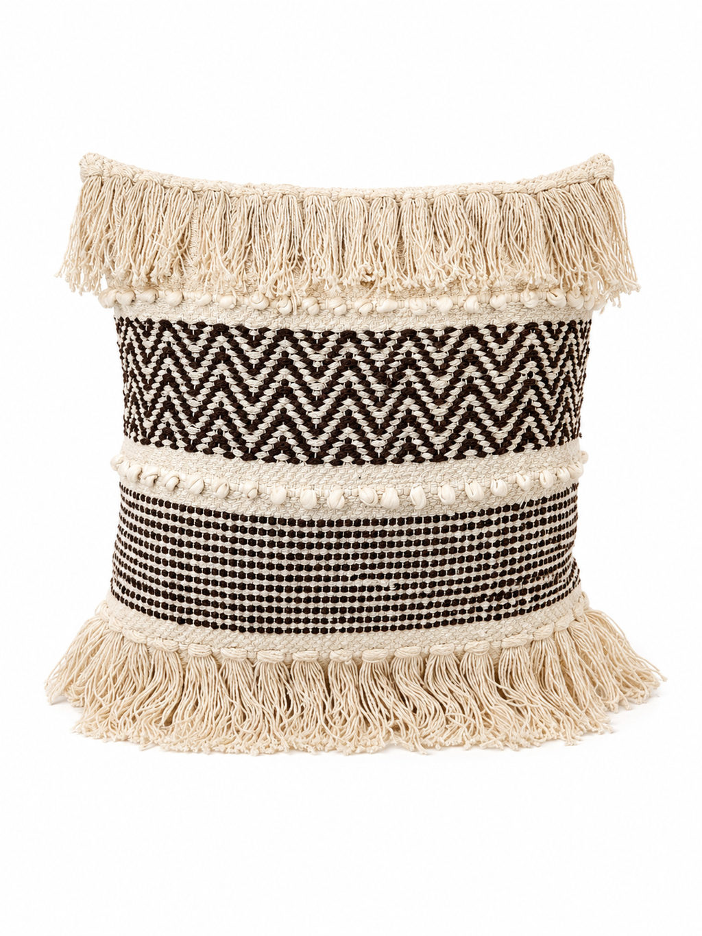 Boho Cushion Cover – Espresso Geometry