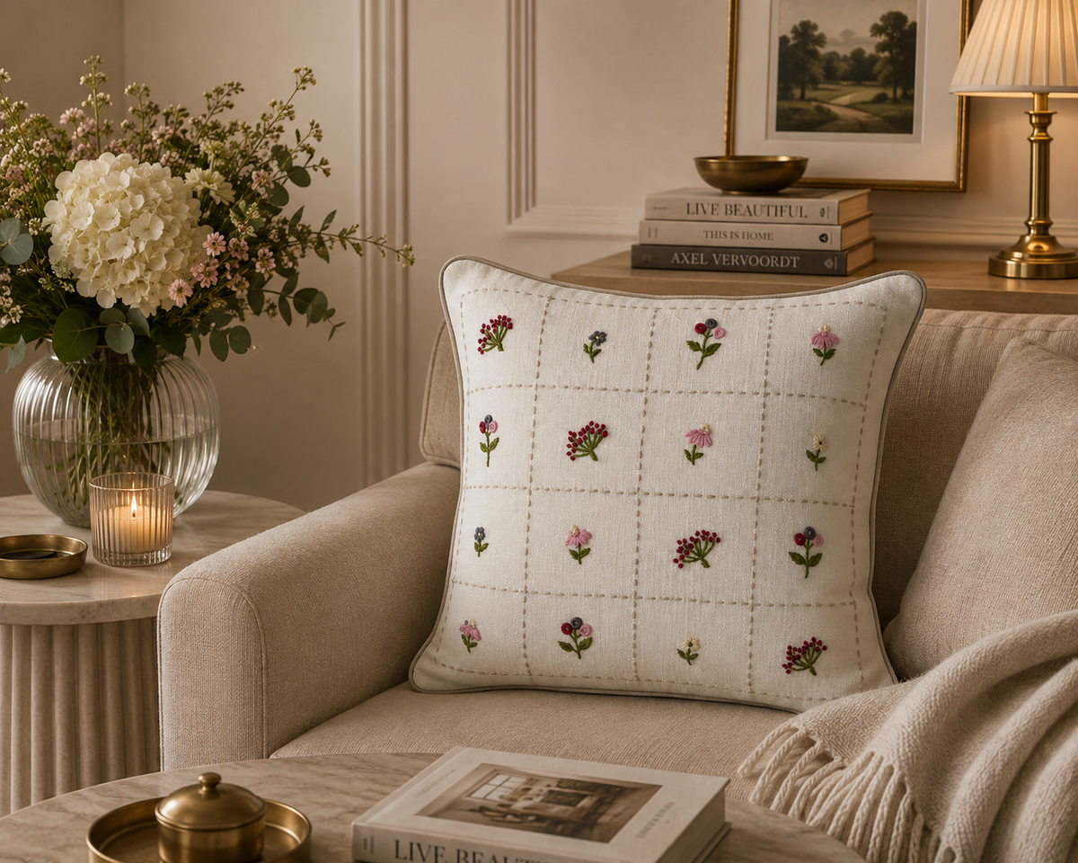 Studio Collection – White Meadow Cushion Cover