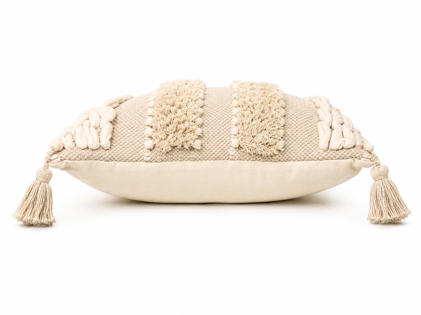 Boho Cushion Cover – Vanilla Cream Braids