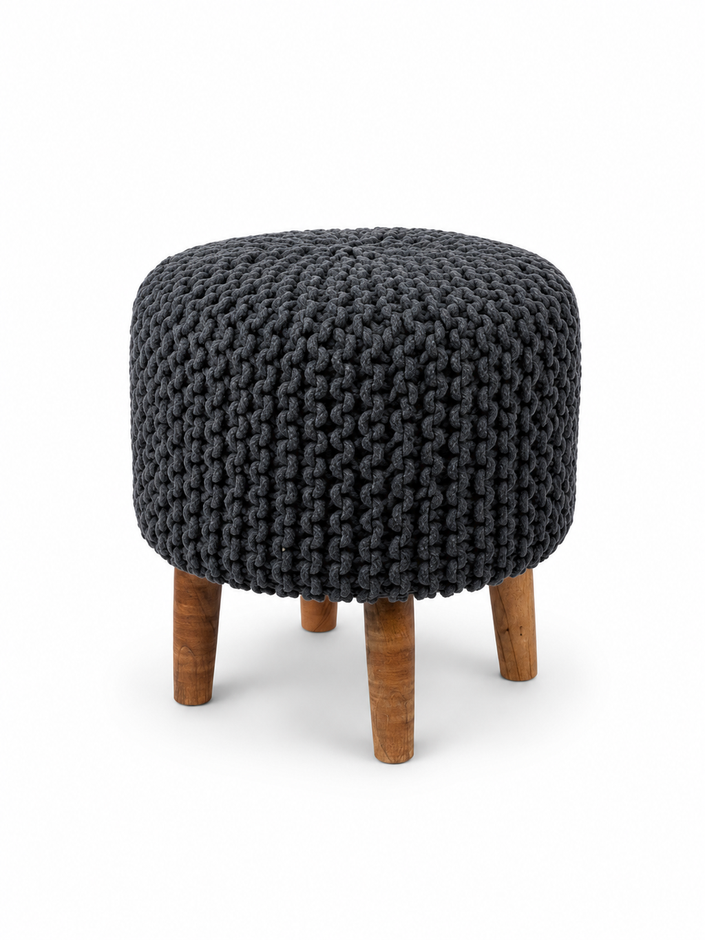 Soft Furnishings – Charcoal Macramé Ottoman