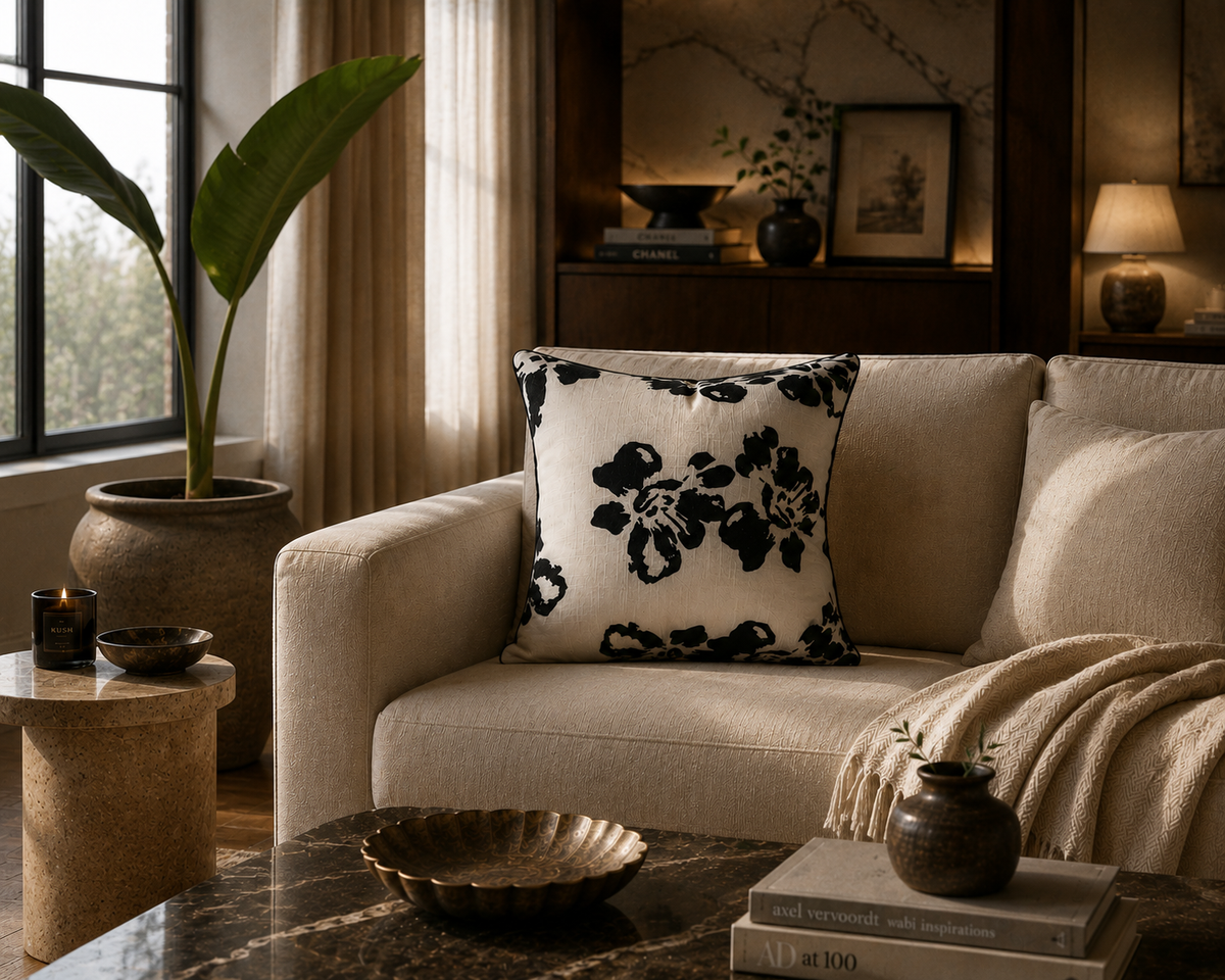 Studio Collection – Noir Flora Cushion Cover