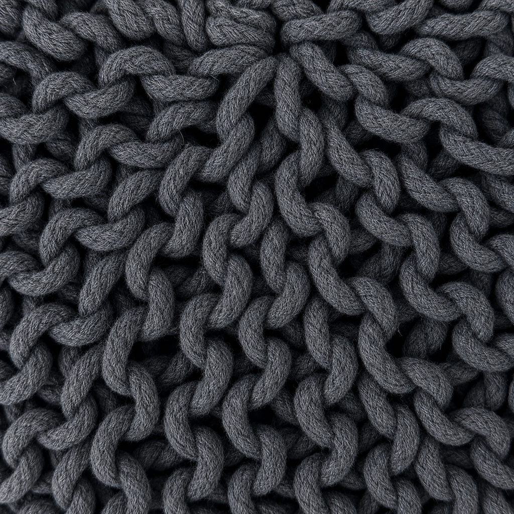 Soft Furnishings – Charcoal Macramé Ottoman