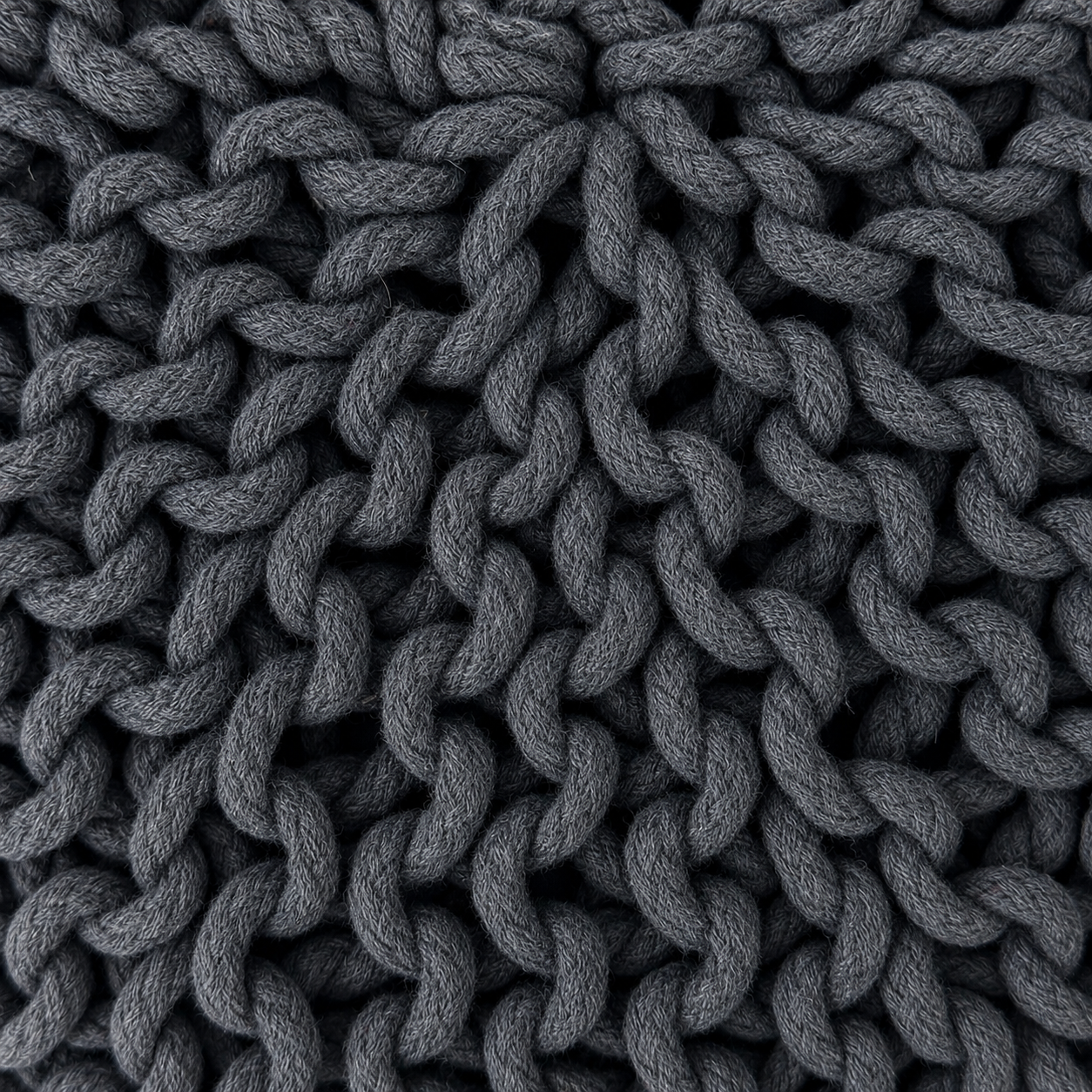 Soft Furnishings – Charcoal Macramé Ottoman