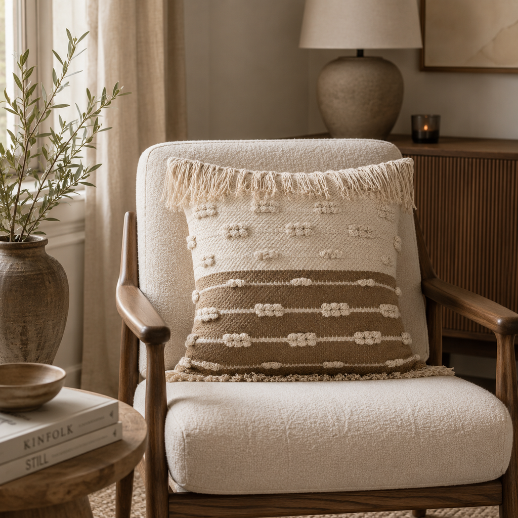 Boho Cushion Cover – Chocolate Milk