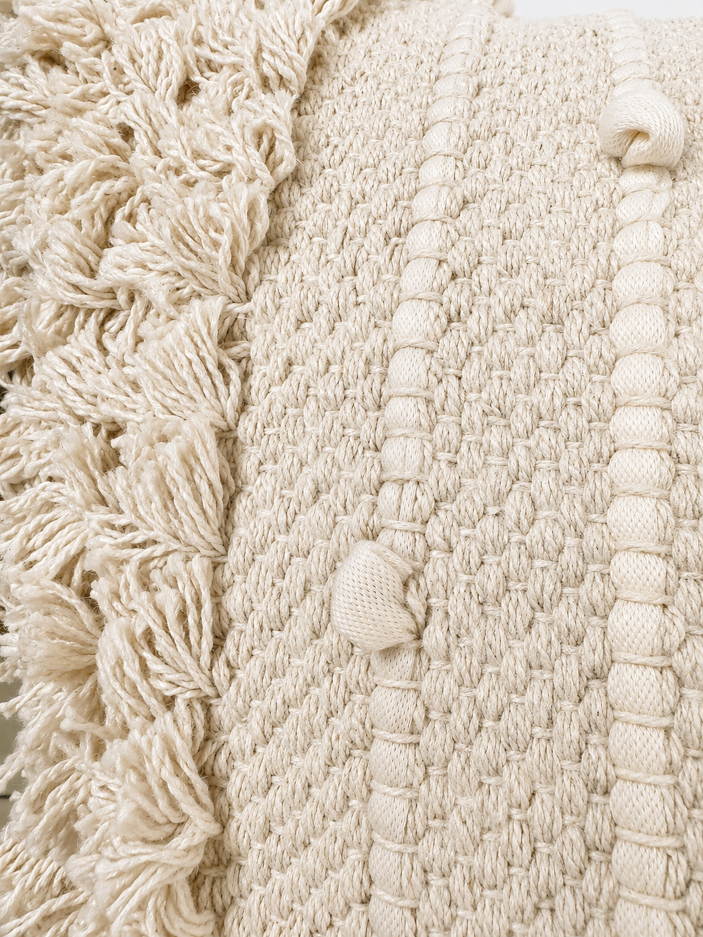 Boho Cushion Cover – Oat Milk Tufted