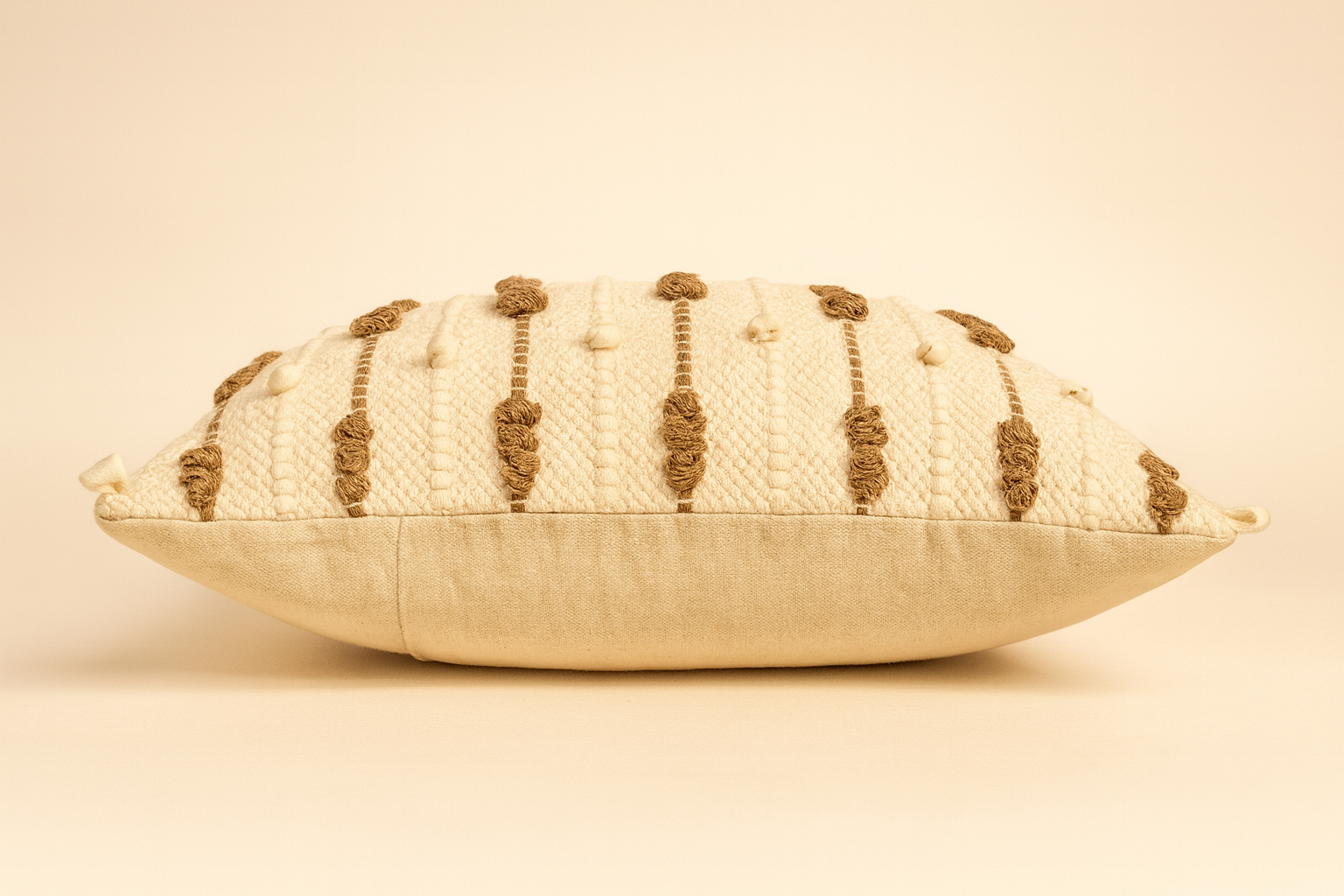 Boho Cushion Cover – Coffee Cream Minimal Knots