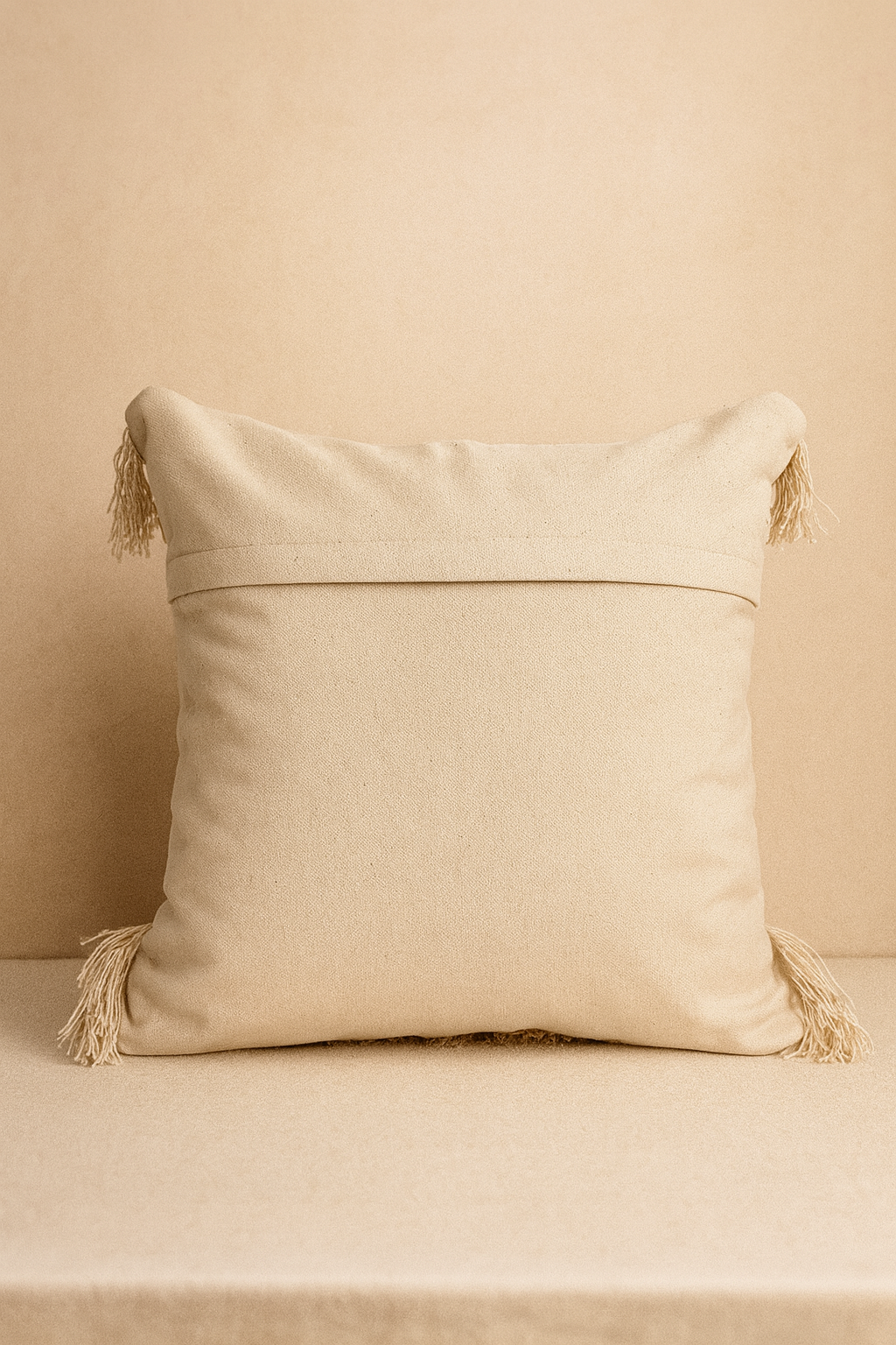 Boho Cushion Cover – Coffee Cream Minimal Knots
