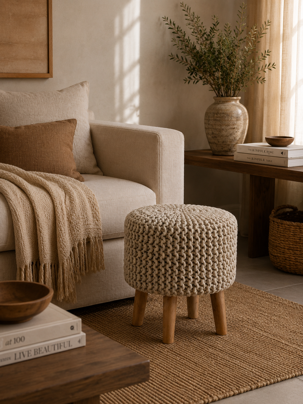Soft Furnishings – Sandstone Ottoman