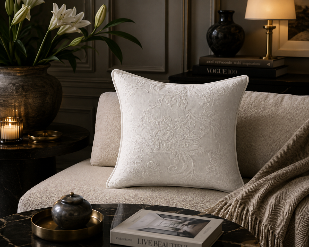 Studio Collection – Ivory Flora Cushion Cover