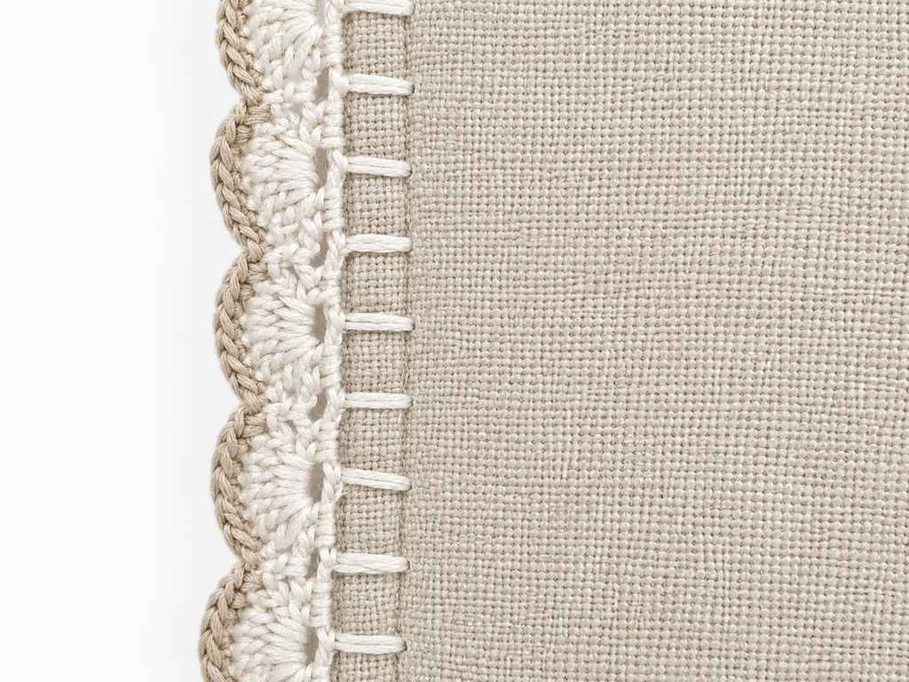 Crochet Écru Cushion Cover