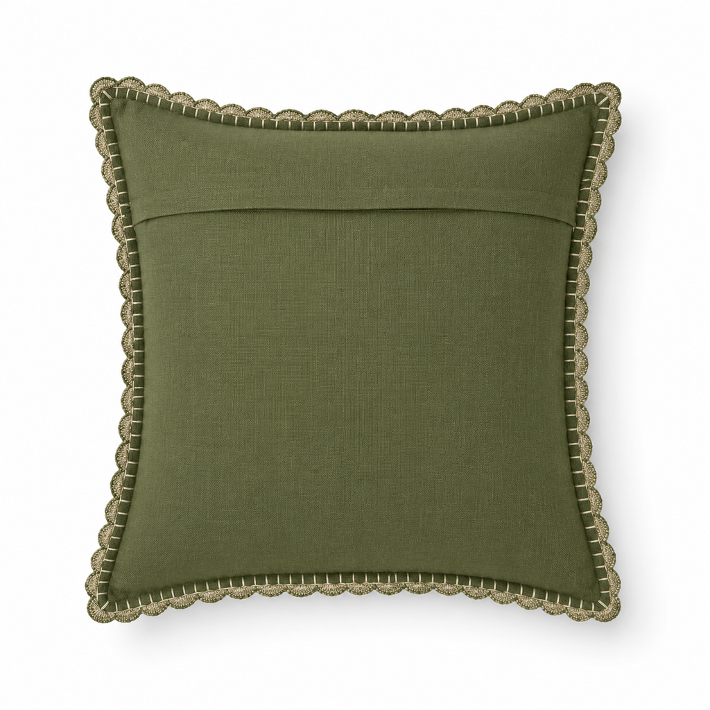 Crochet Willow Green Cushion Cover