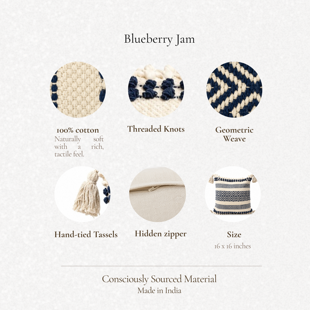 Boho Cushion Cover – Blueberry Jam Weave