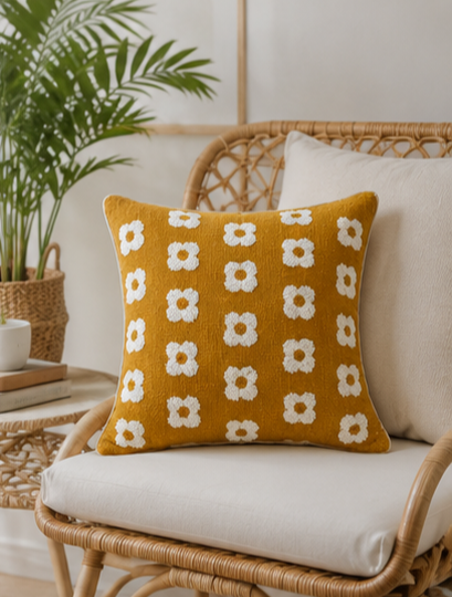 Boho Cushion Cover – Honey Daisies