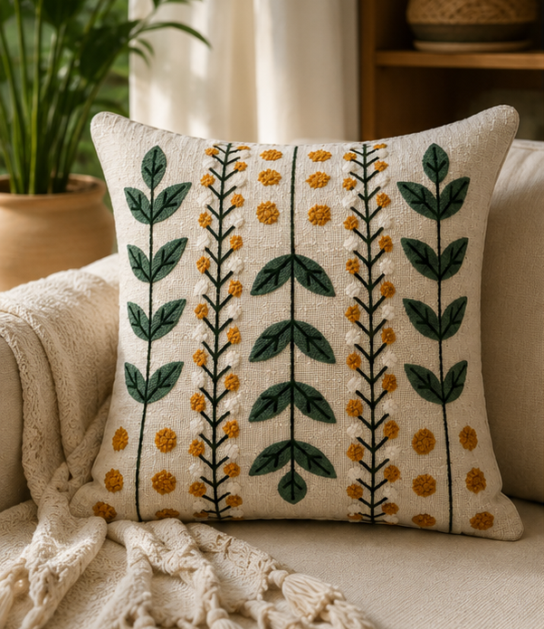 Boho Cushion Cover – Summer Botanicals