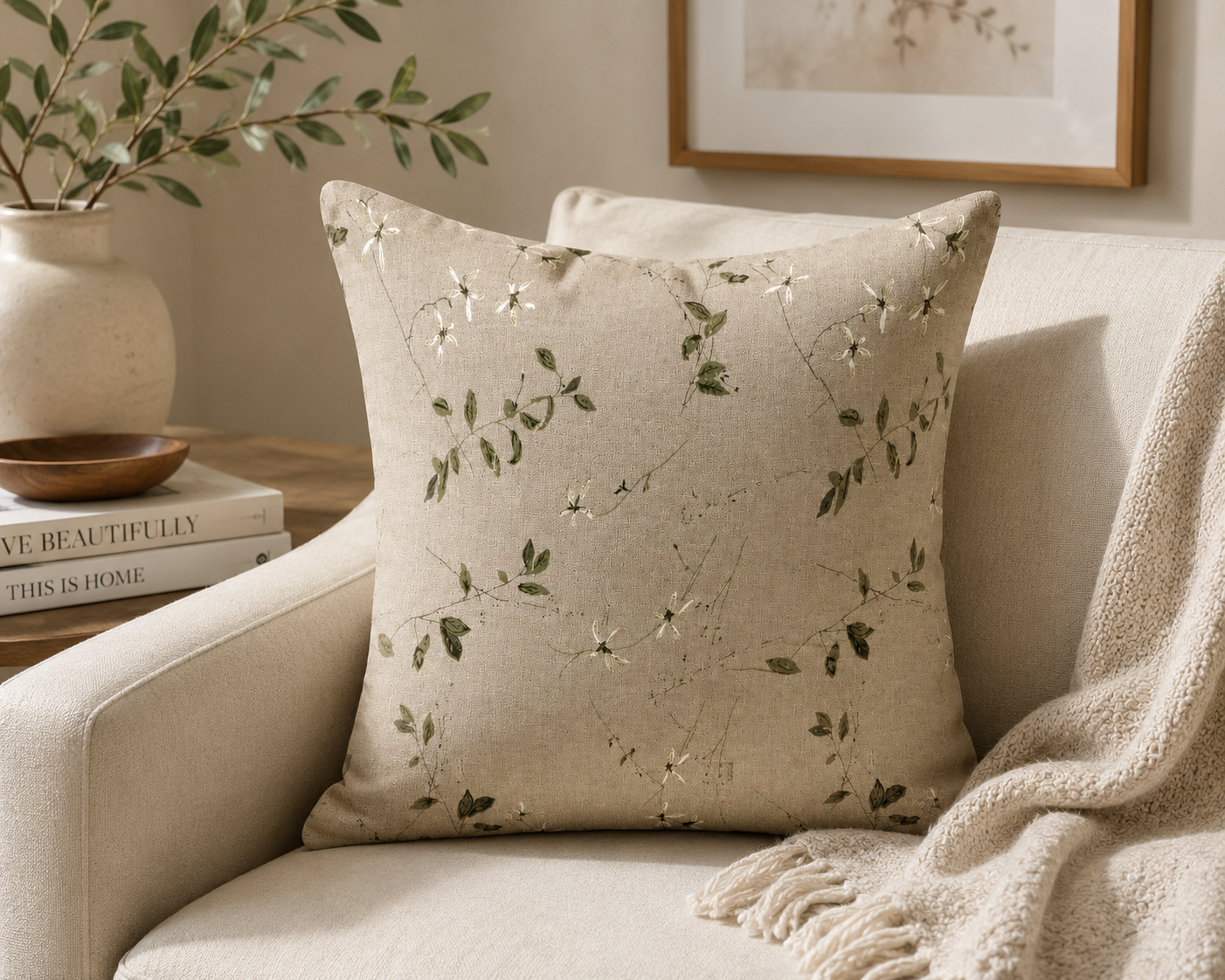 Quilted Botanics Cushion Cover