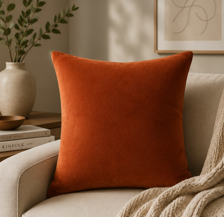 Cinnamon Velvet Cushion Cover