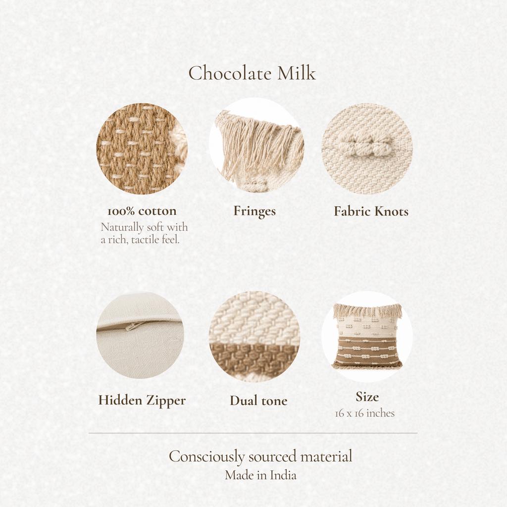 Boho Cushion Cover – Chocolate Milk