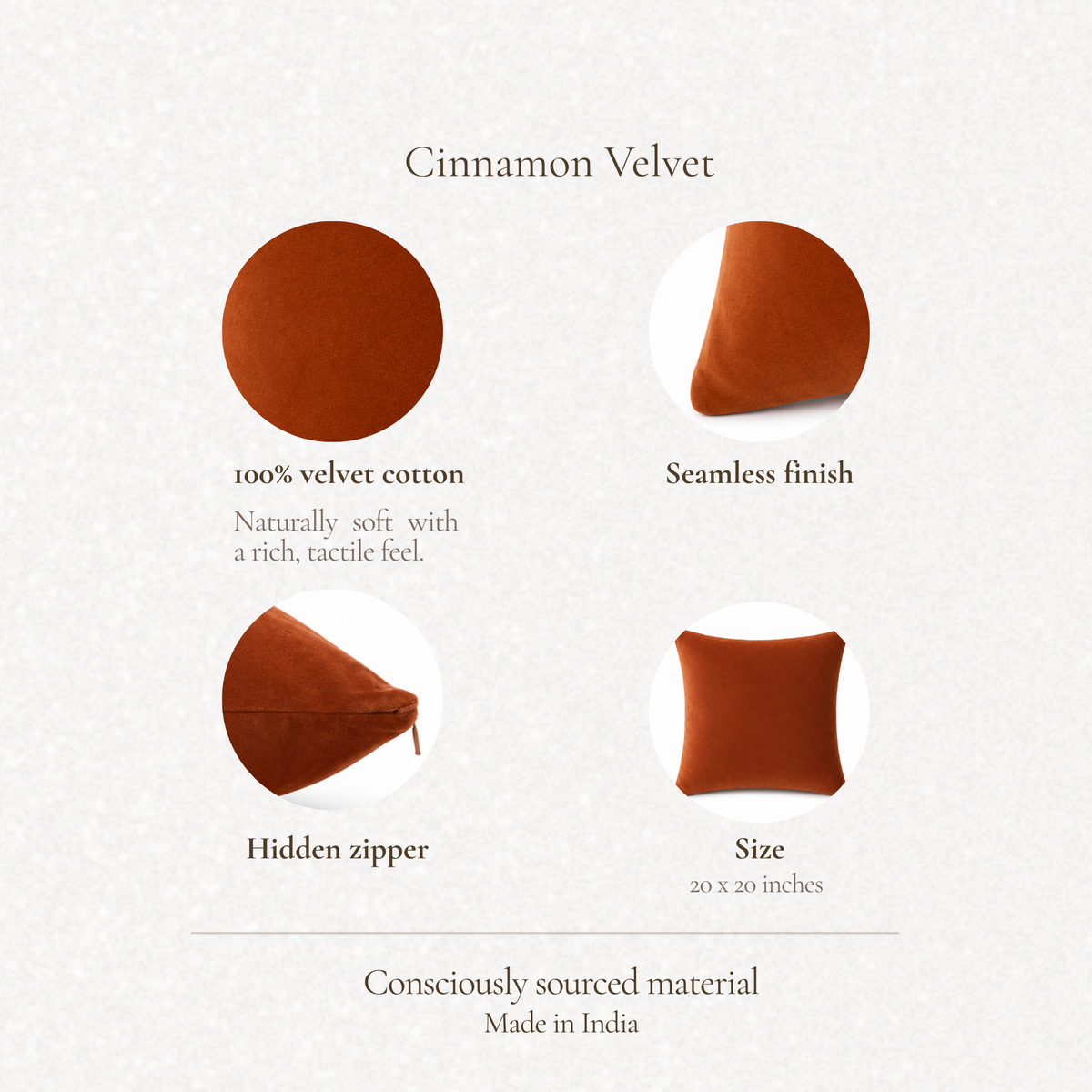 Studio Collection – Cinnamon Velvet Cushion Cover