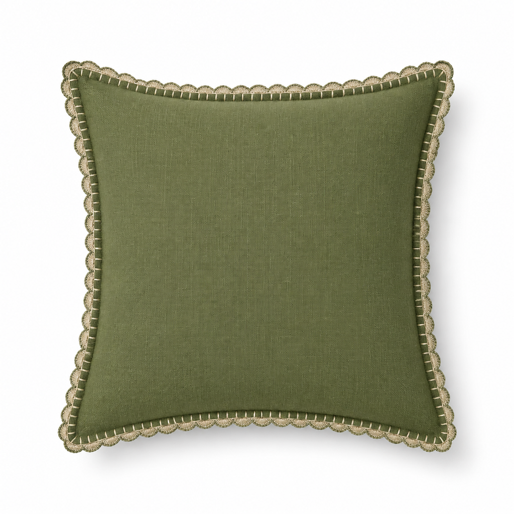 Crochet Willow Green Cushion Cover