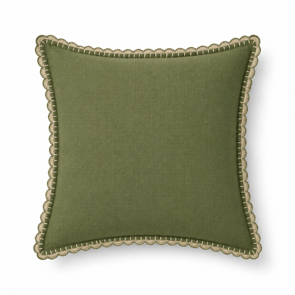 Crochet Willow Green Cushion Cover