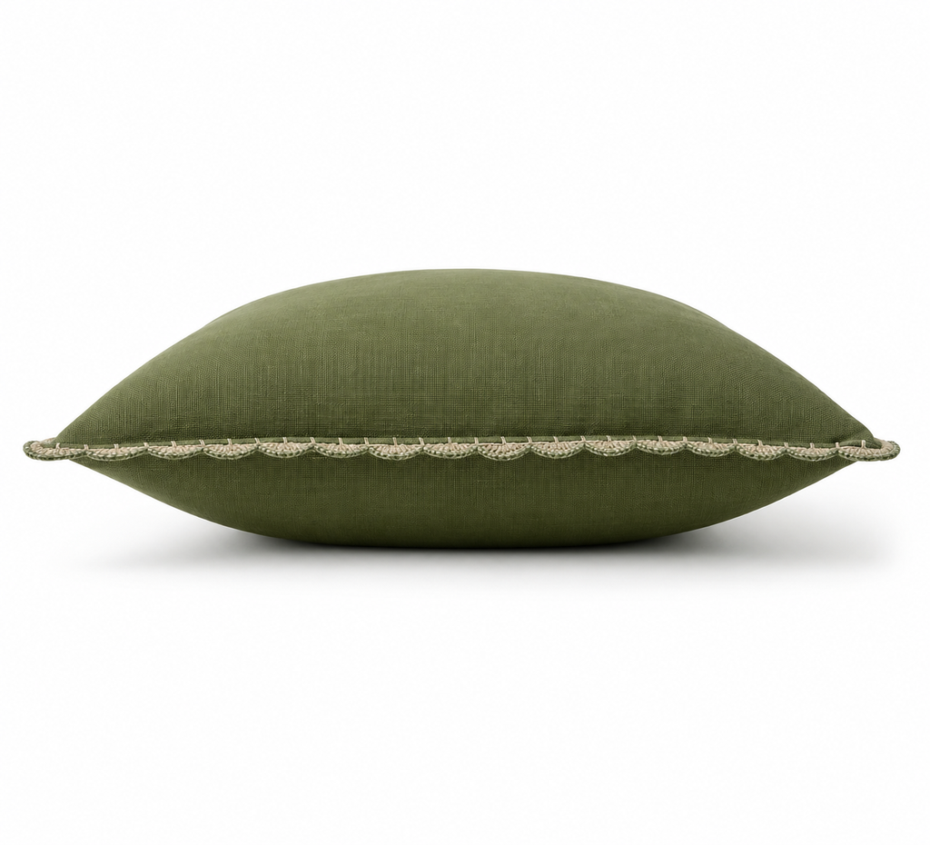 Crochet Willow Green Cushion Cover