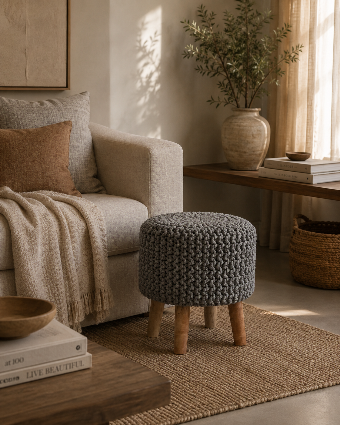 Soft Furnishings – Slate Ottoman