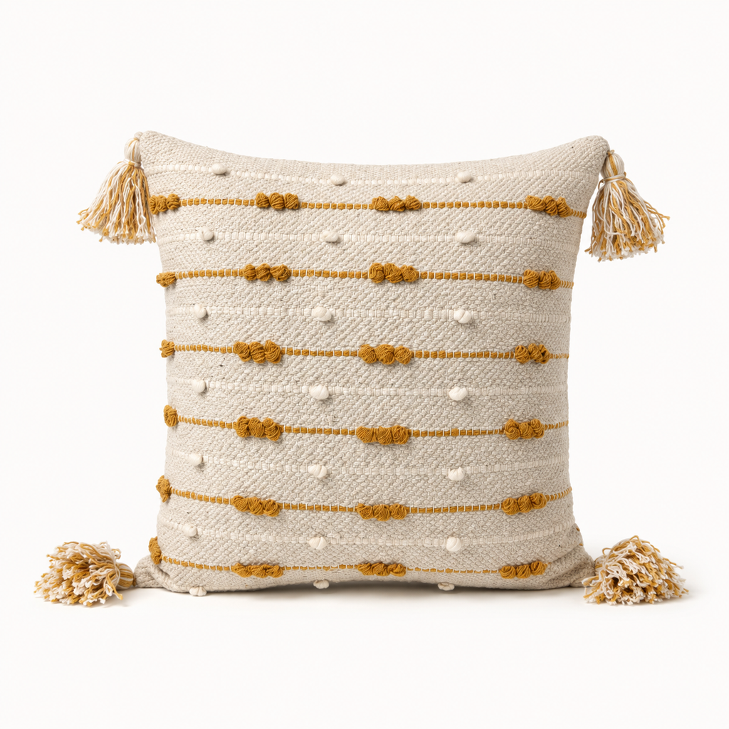 Boho Cushion Cover – Mango Duet Minimal Knots