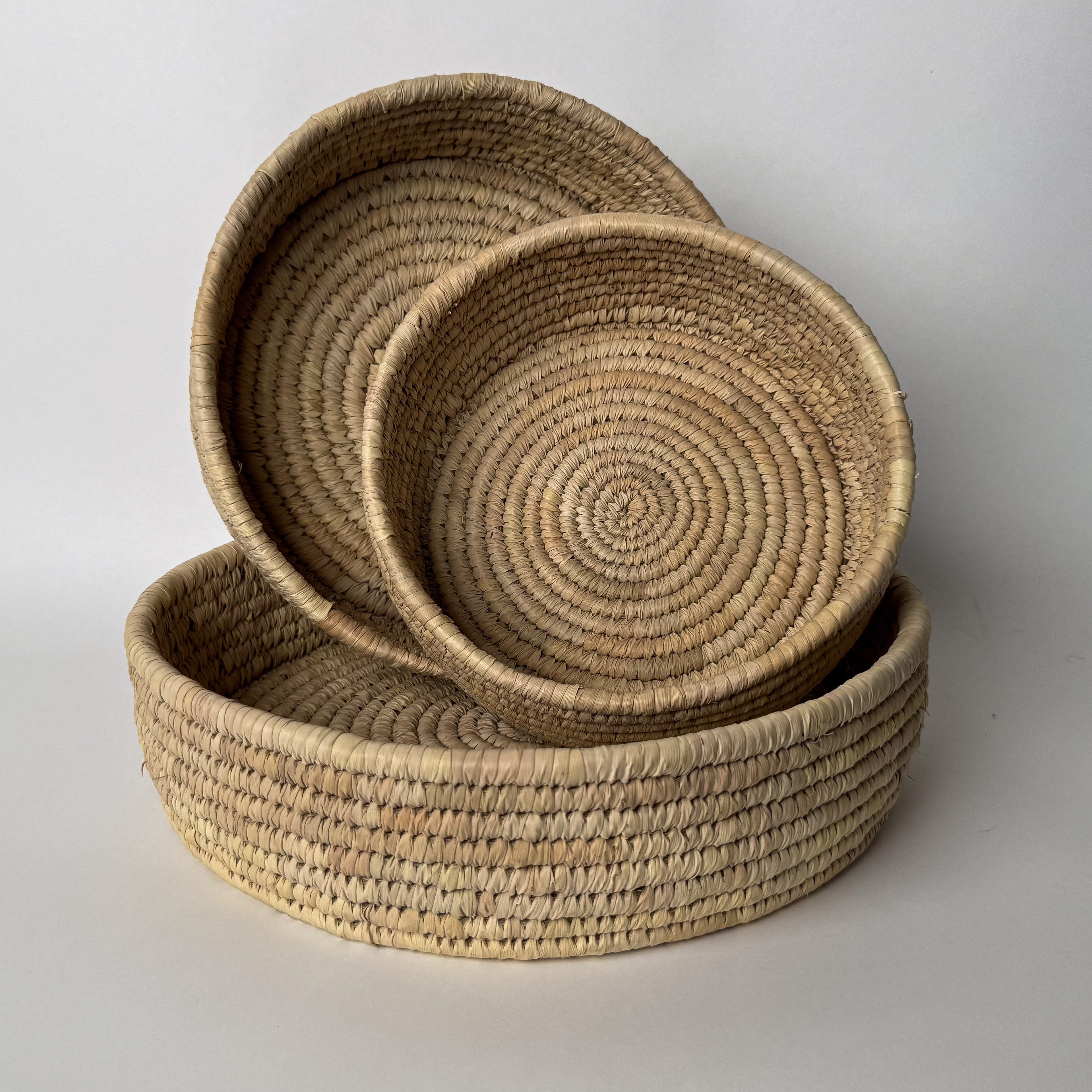 Cane Utility Basket Set – Handwoven (Set of 3)