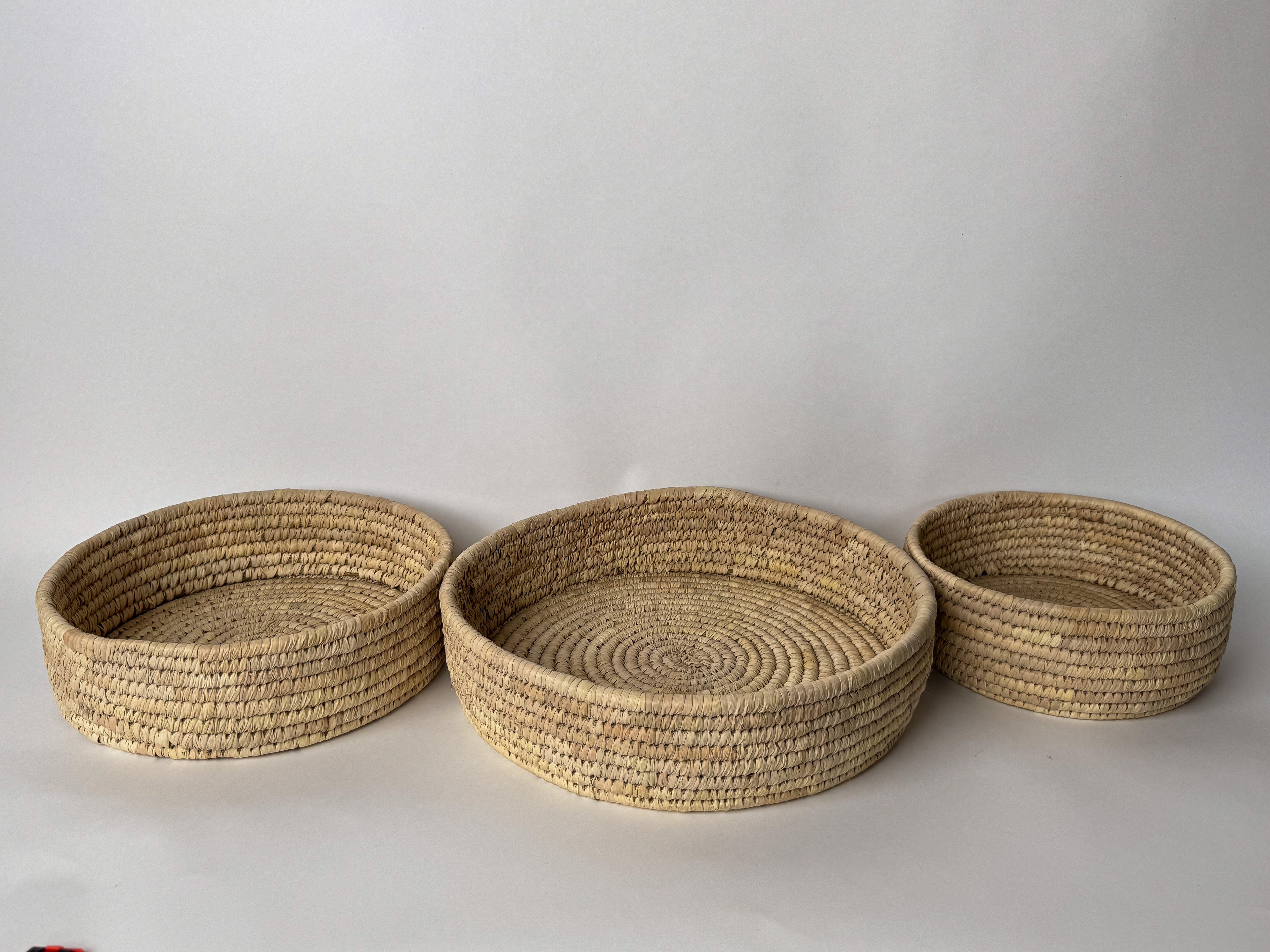 Cane Utility Basket Set – Handwoven (Set of 3)