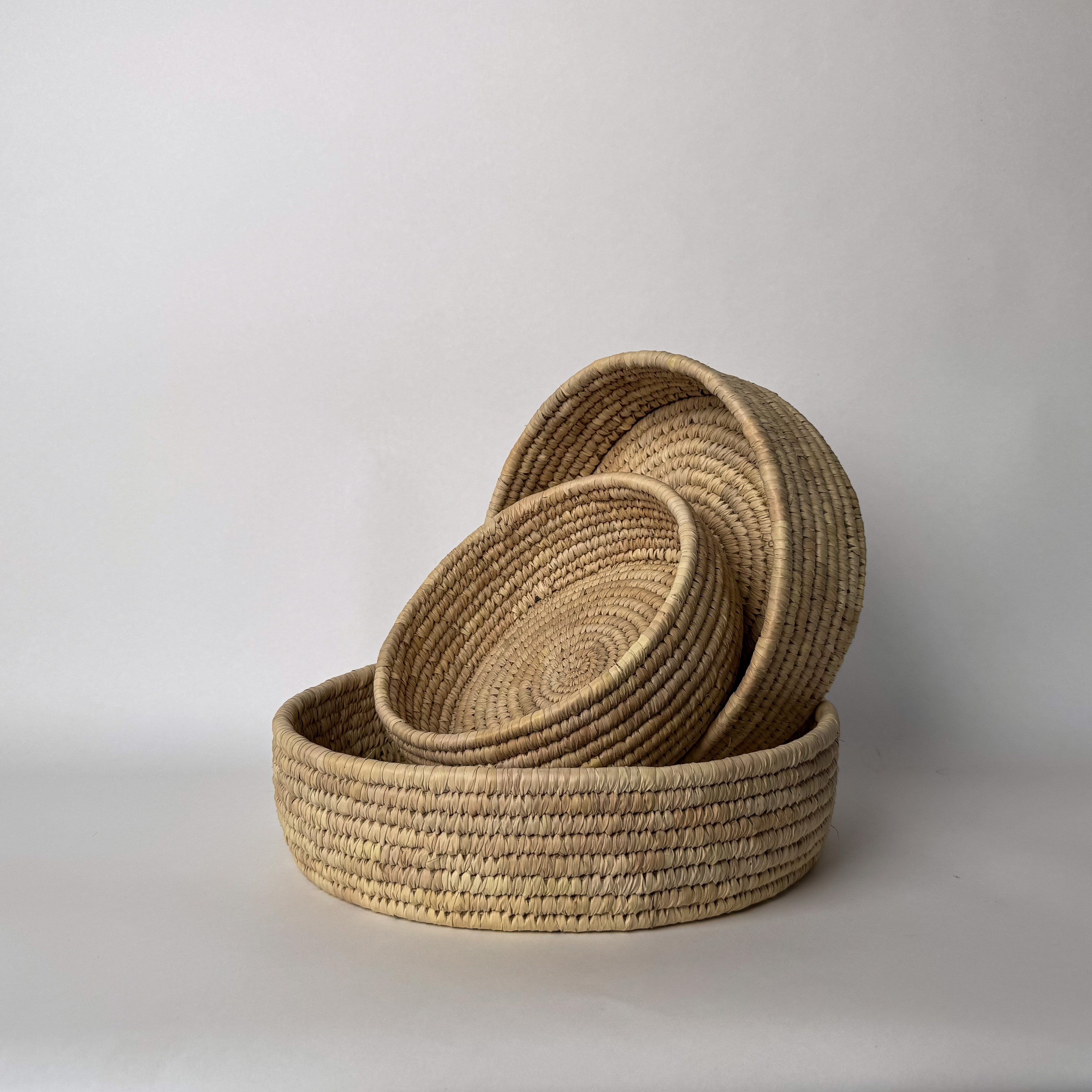 Cane Utility Basket Set – Handwoven (Set of 3)
