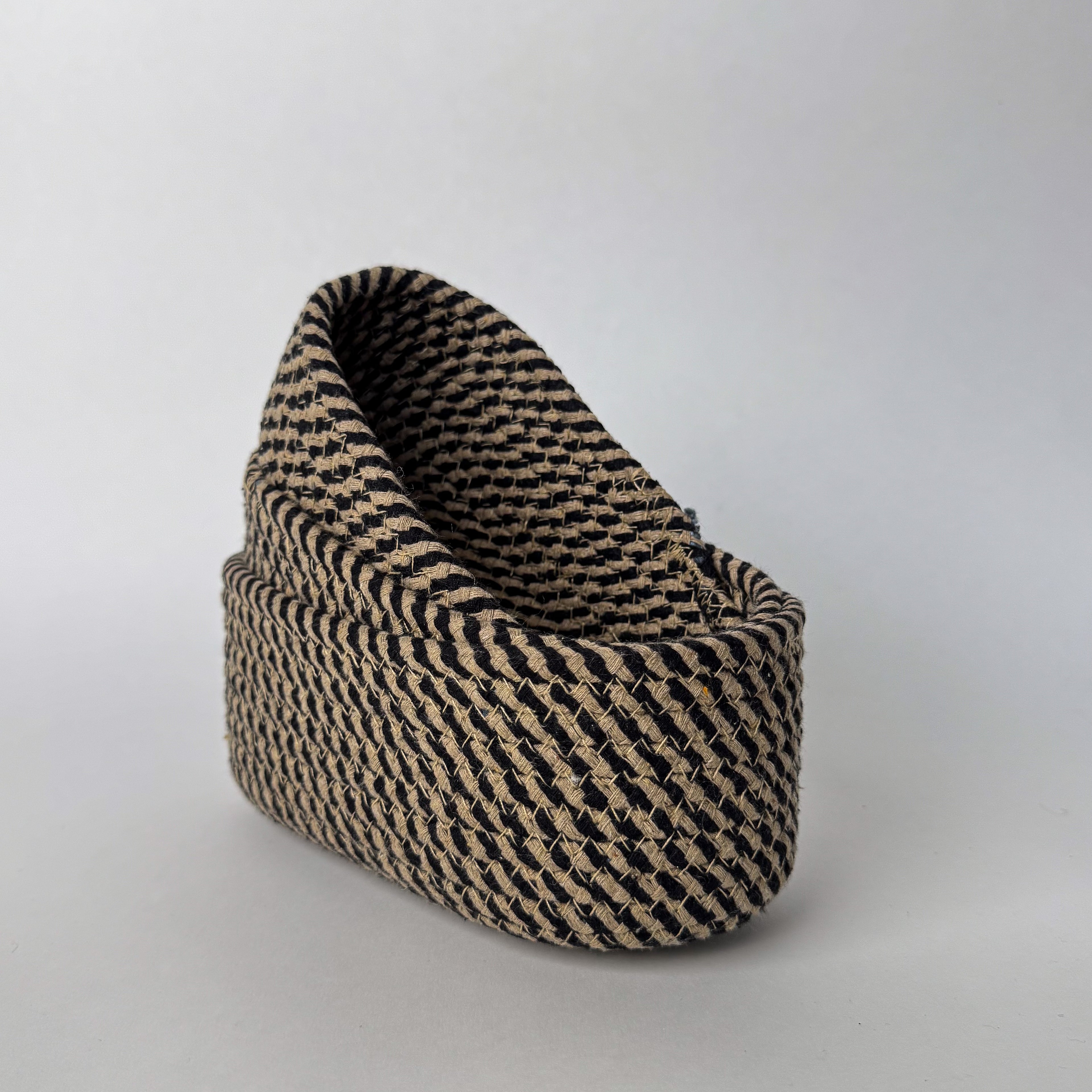 Jute & Cotton Nesting Baskets – Handwoven Set of 3 (Tapered Oval)