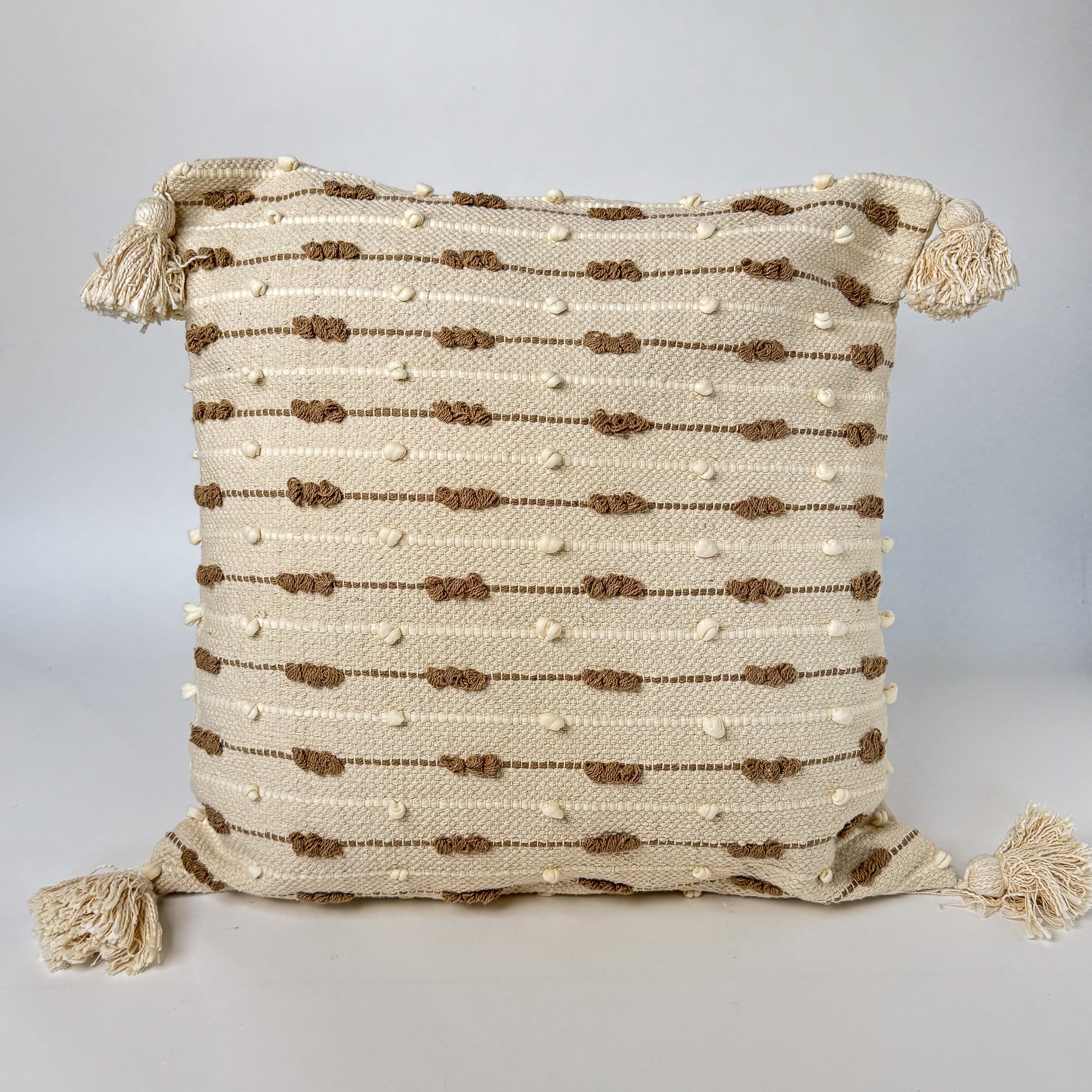 Boho Oversized Cushion Cover – Coffee and Cream Weave