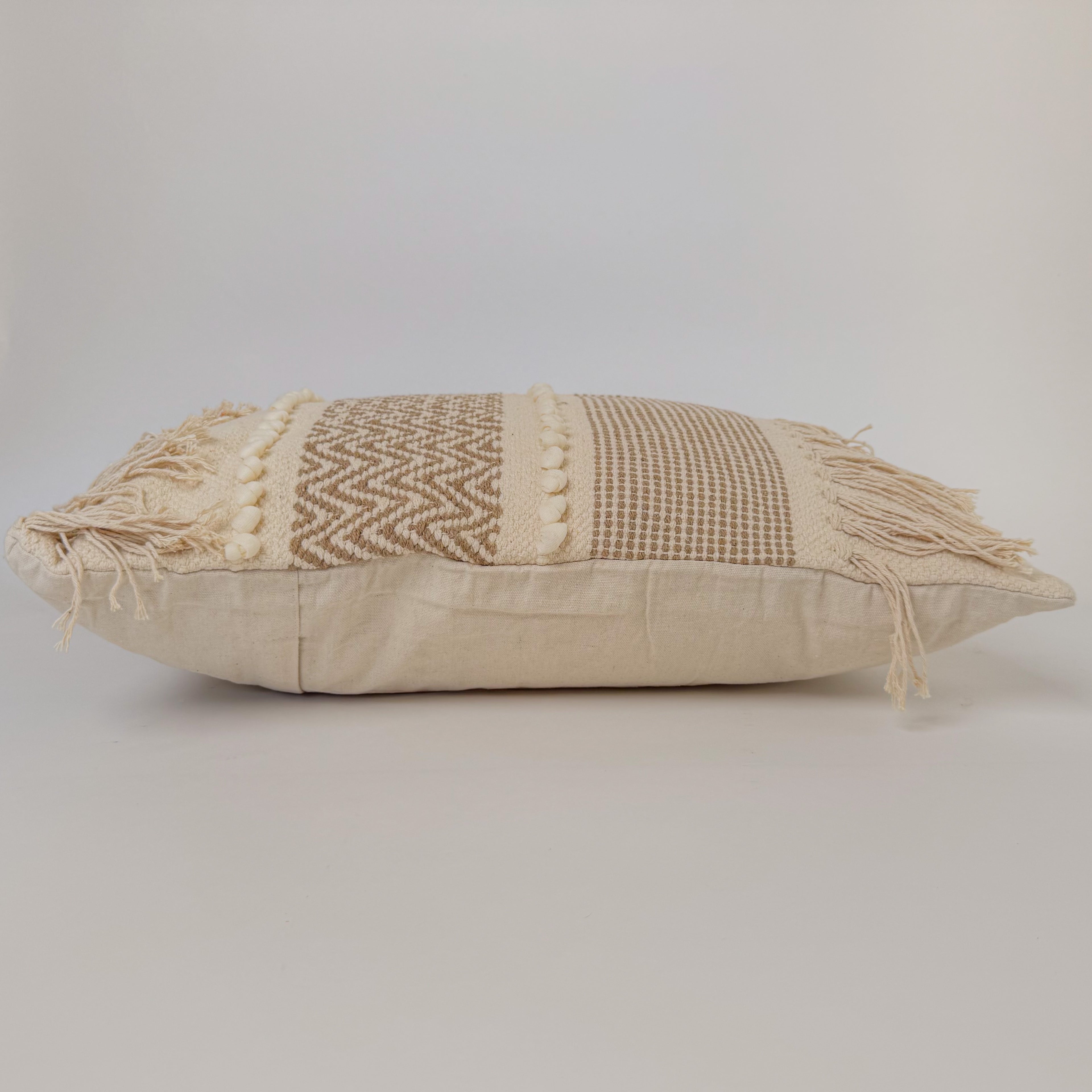 Boho Oversized Cushion Cover – Hazel and Vanilla – Double Fringe