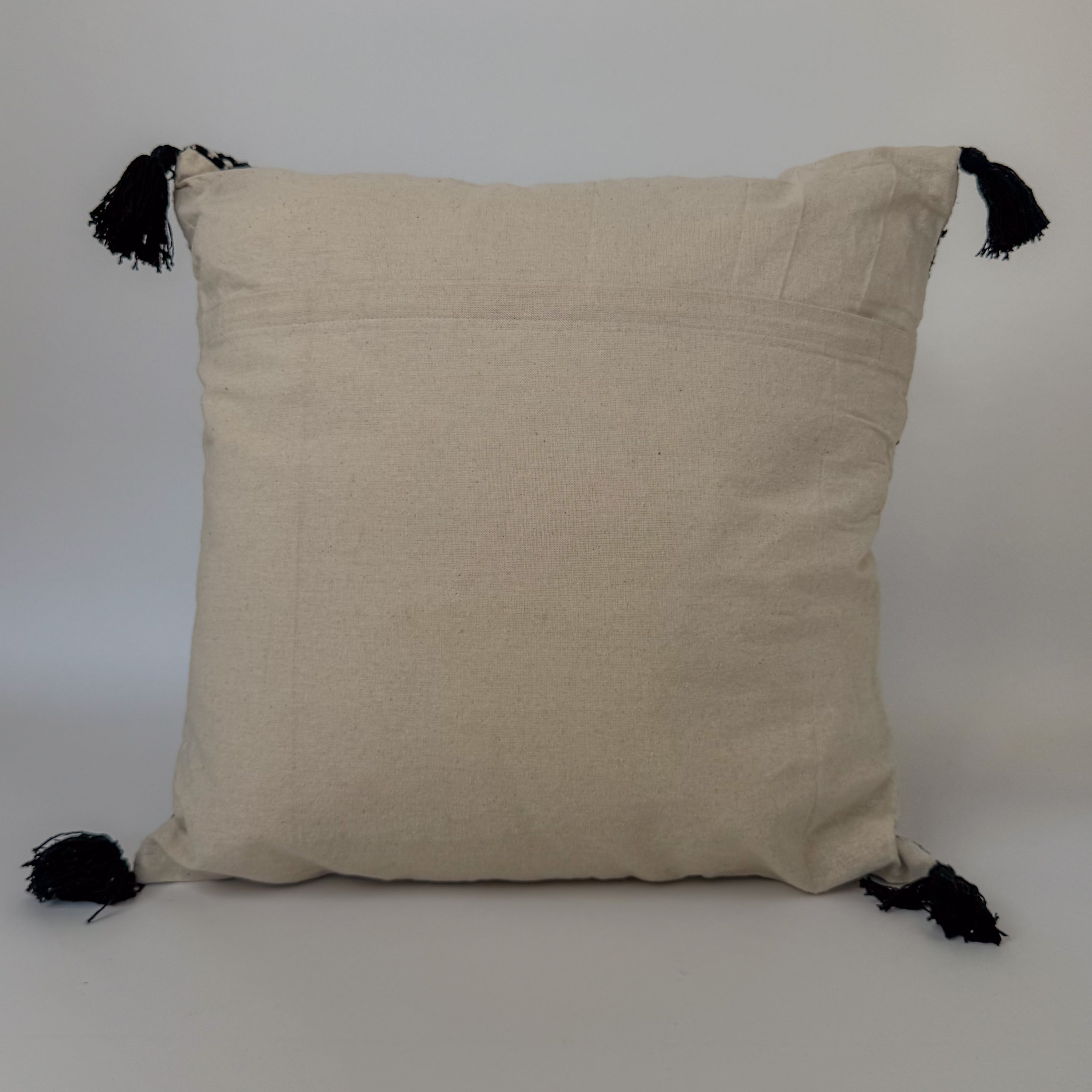 Boho Oversized Cushion Cover – Obsidian Tribal Stripes