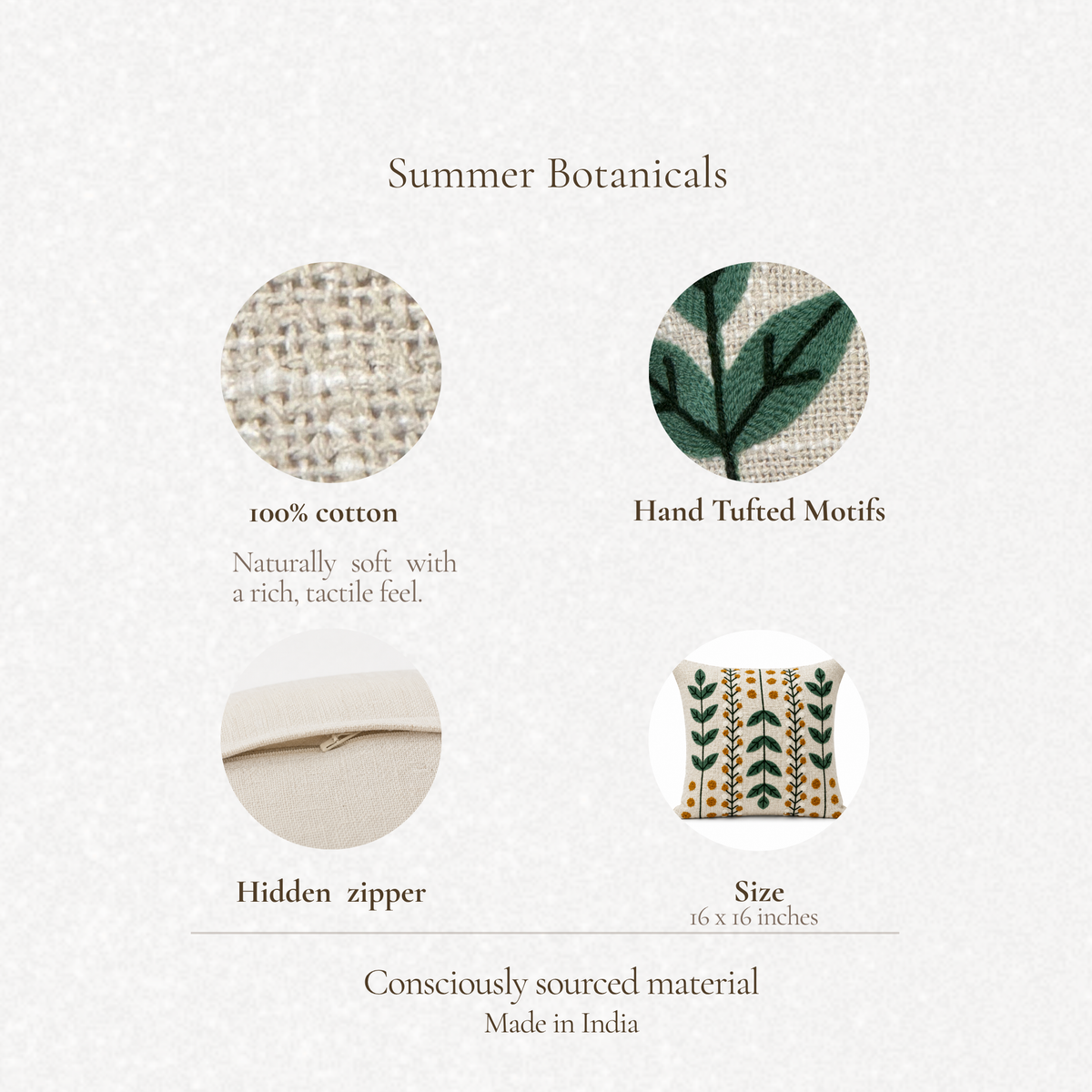 Boho Cushion Cover – Summer Botanicals