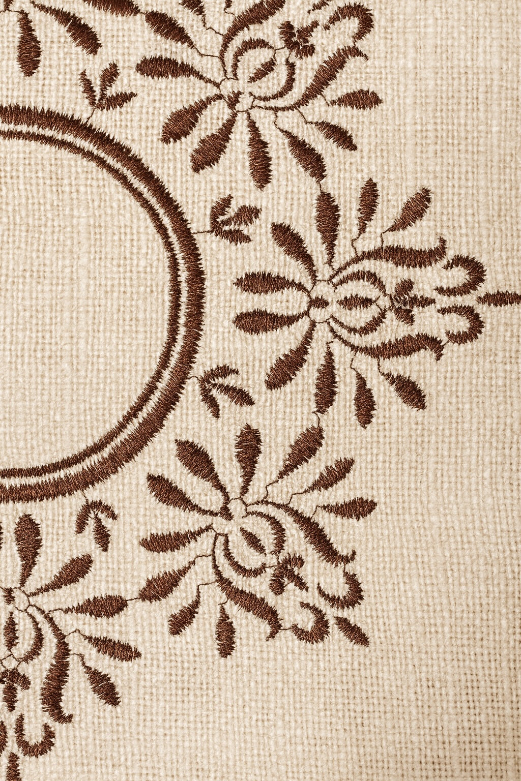 Warm White Cotton Cushion Cover - Cocoa Mandala Embroidery